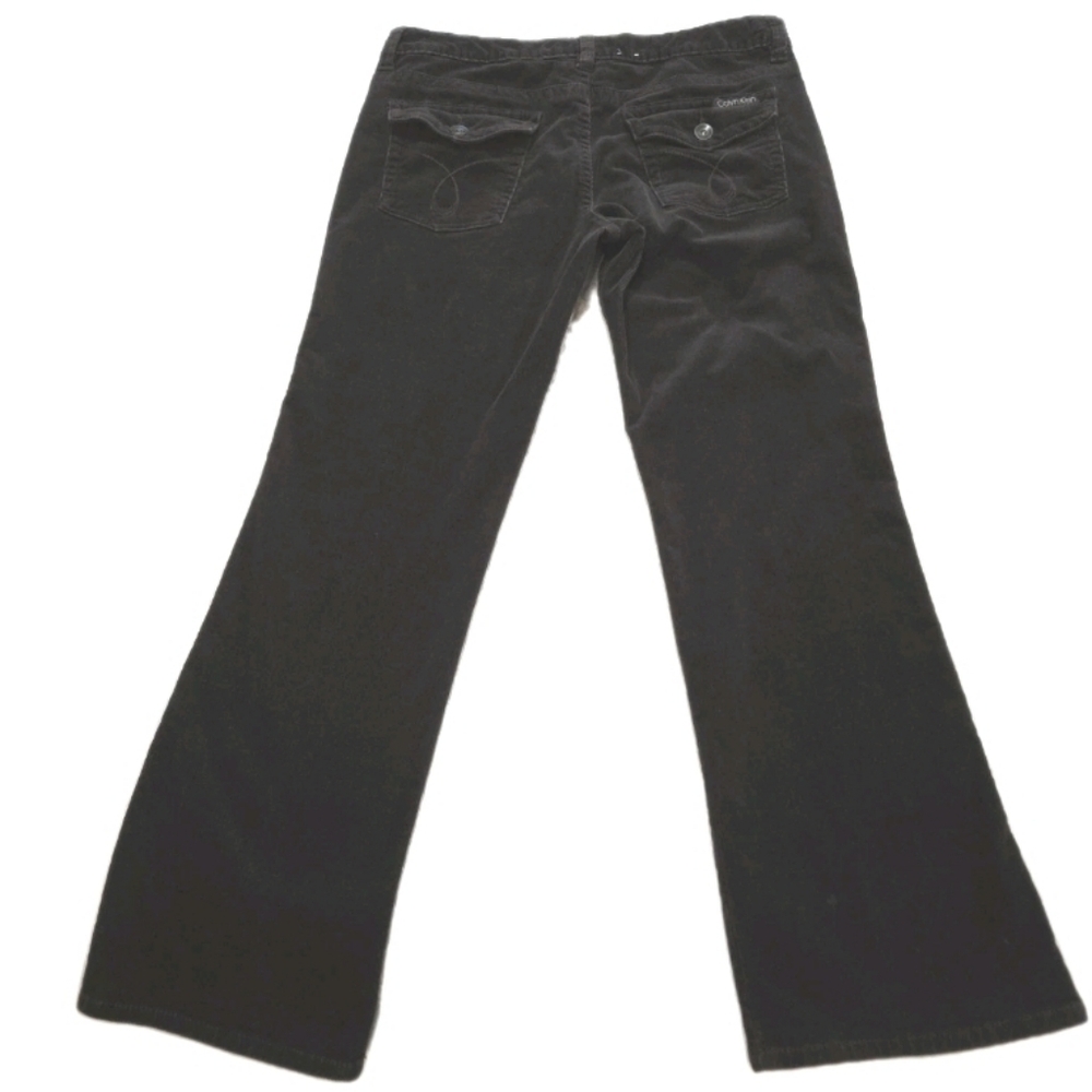 Calvin Klein Dark Brown Corduroy Pants Jeans Size 14 Envelope Flap Pockets - Picture 2 of 14